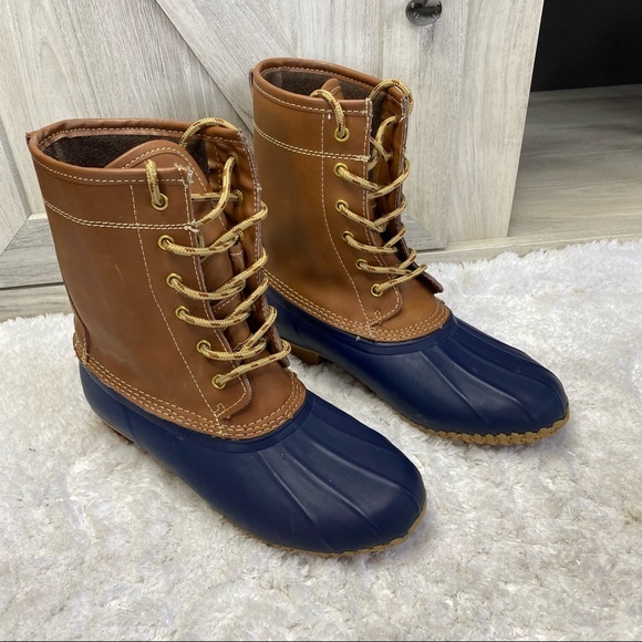 PRISTINE Khombu Letty Leather Lace Up Lined Duck Boots 7M - Picture 3 of 9